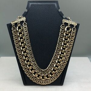 Lucia chunky chain layered look statement style necklace trendy costume dress up